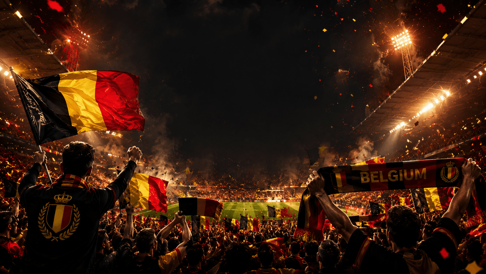Supporters belges en tribune lors d'un match de football